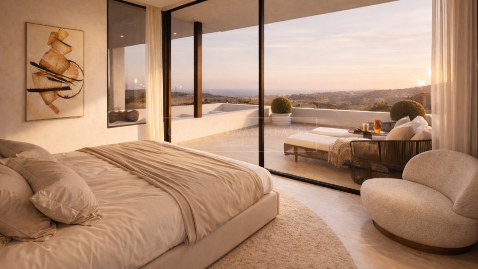 Estepona, Villa contemporaine de quatre chambres sur plan près du golf et de la plage à Estepona Golf
