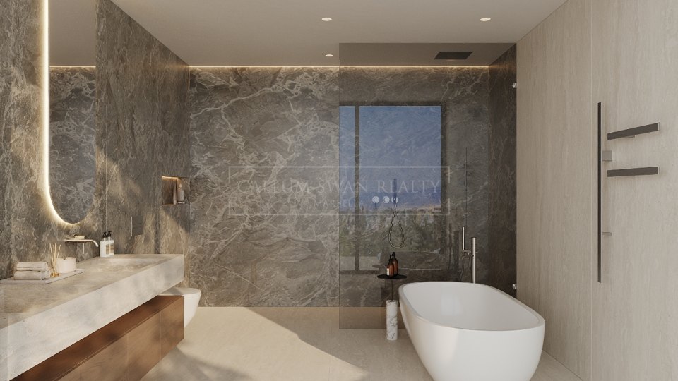 San Pedro de Alcantara, Villa moderna de cuatro dormitorios con piscina y ascensor en venta en San Pedro de Alcántara, Marbella