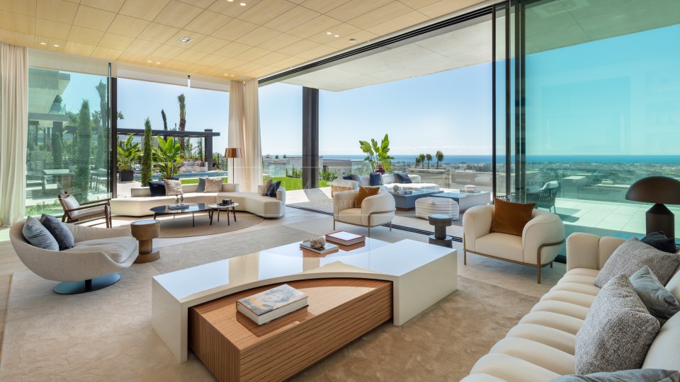 Benahavis, Contemporary Seven-Bedroom Villa in La Quinta, Benahavís with Sea and Mountain Views