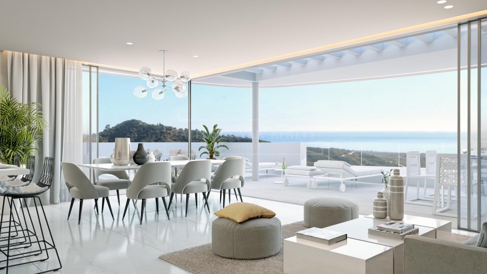 Marbella, Apartamentos contemporáneos en un nuevo complejo con vistas panorámicas al mar