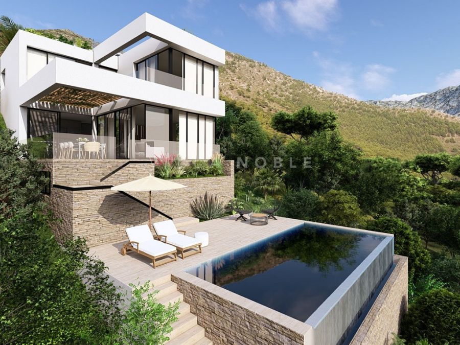 Contemporary villa with stunning open sea views in Buenavista, Mijas just a short drive to Benalmadena