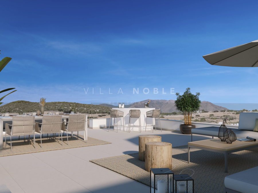 Mediterranean style residential complex featuring Crystal Lagoon