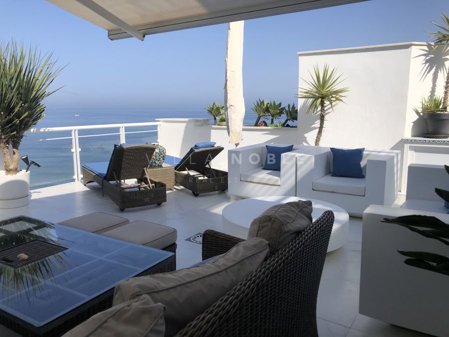 Frontline beach penthouse with panoramic sea views in Casares del Mar, Casares