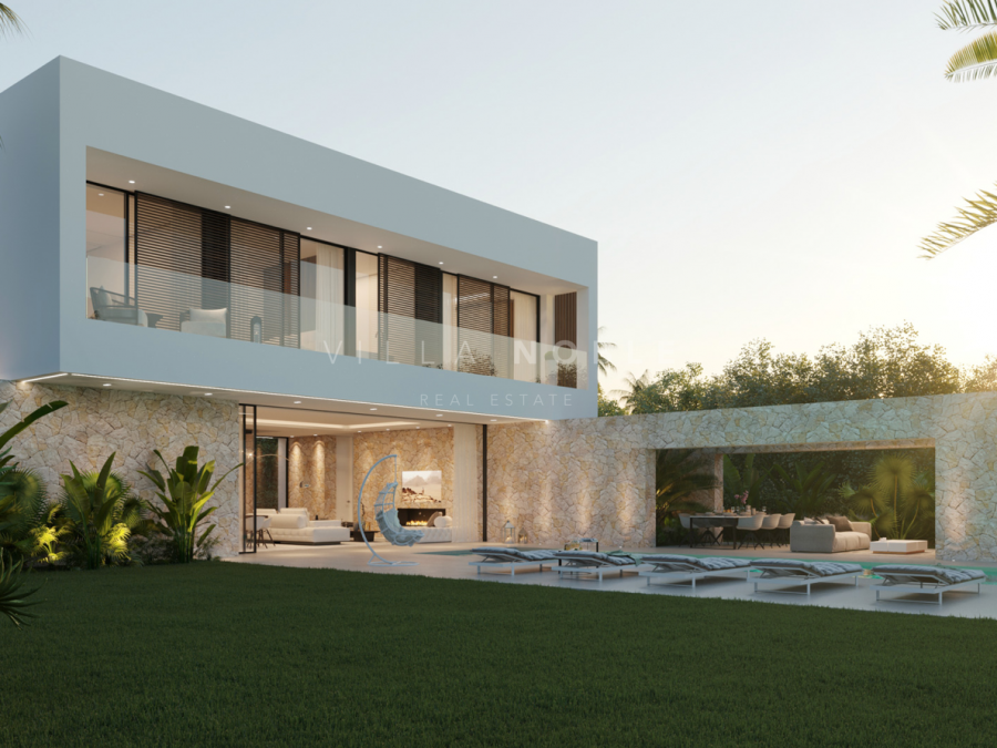 Impresionante villa de diseño en la ubicación junto a la playa de Cortijo Blanco