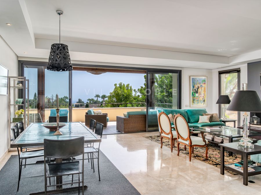 Schöne 3-Zimmer-Wohnung mit herrlichem Meerblick in Golden Mile, Marbella