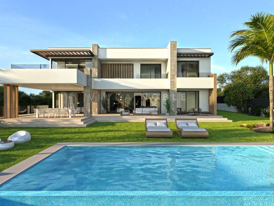 Villa nueva en El Paraiso, Benahavis, en construcción: ¡estará terminada a finales de 2023!