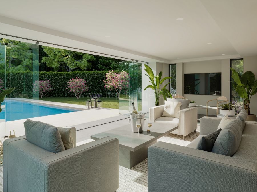 Villa mediterránea de lujo renovada en el Valle del Golf de Nueva Andalucía