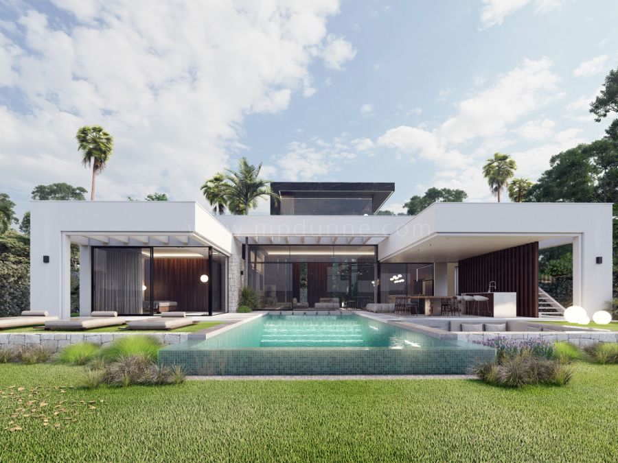 Villa contemporánea en construcción en Aloha, Nueva Andalucía