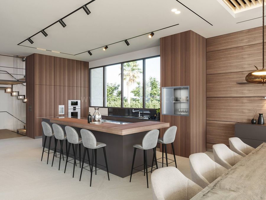 Urbanización de ocho villas en construcción en Puerto Banús.