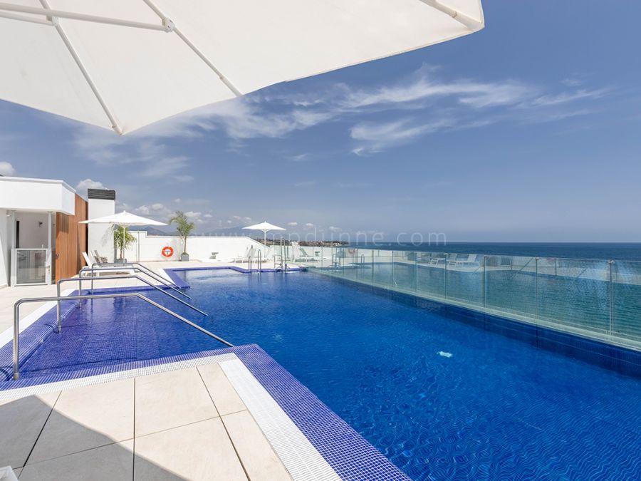 New frontline beach modern penthouse in Estepona town