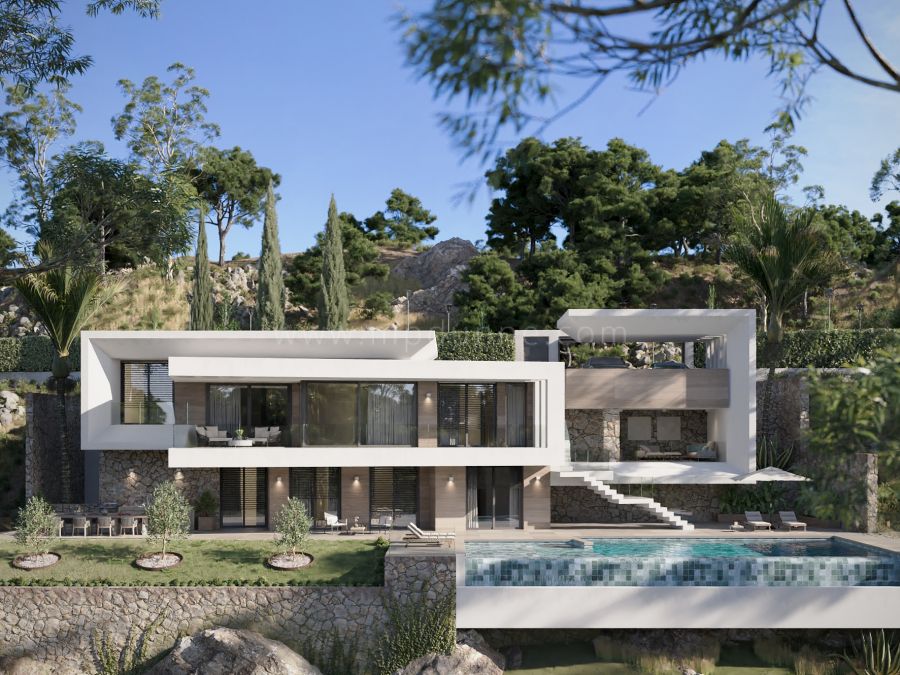Moderne Villa mit Panoramablick auf das Meer an der Costa del Sol