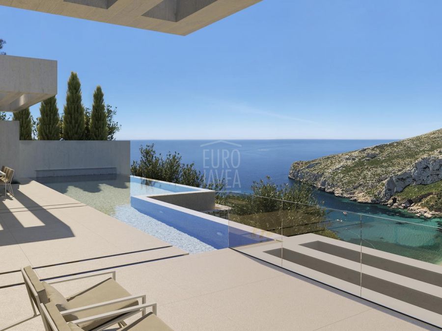Projet de luxe en construction à vendre à Jávea, dans le quartier privilégié de La Granadella avec une vue imprenable sur la mer.