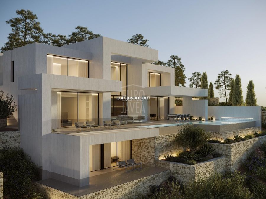 Projet de luxe en construction à vendre à Jávea, dans le quartier privilégié de La Granadella avec une vue imprenable sur la mer.