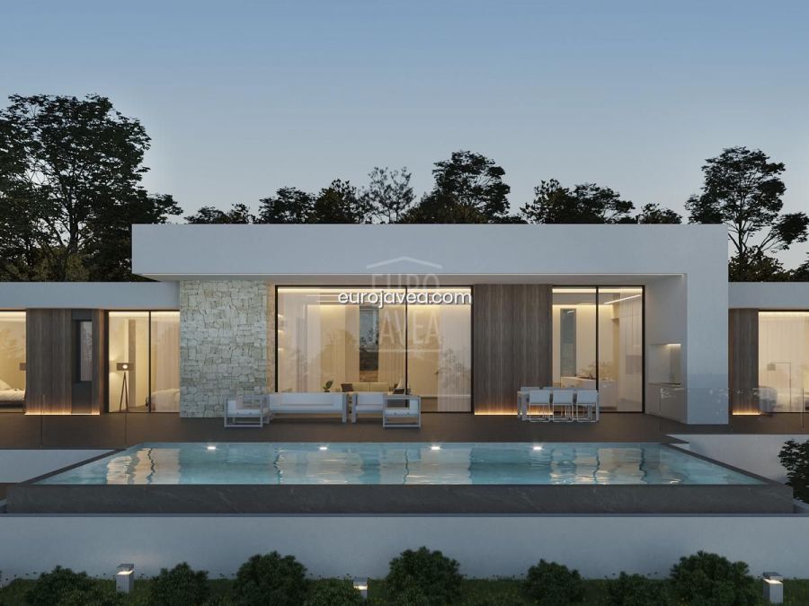 Modern villaproject te koop in Jávea, in een zeer rustige omgeving op een paar minuten van het Arenal-strand.