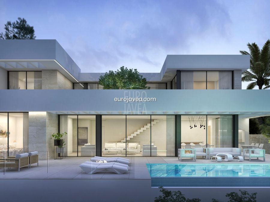 Luxury modern villa in construction for sale in one of the best area of Moraira, with sea views