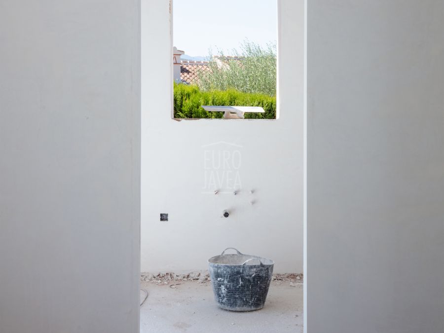 Villa Paros de plain-pied en construction avec vue dégagée sur le Montgó