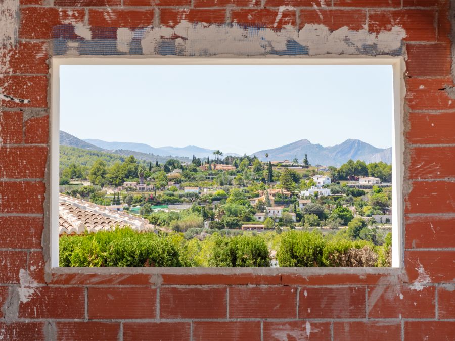 Villa Paros de plain-pied en construction avec vue dégagée sur le Montgó