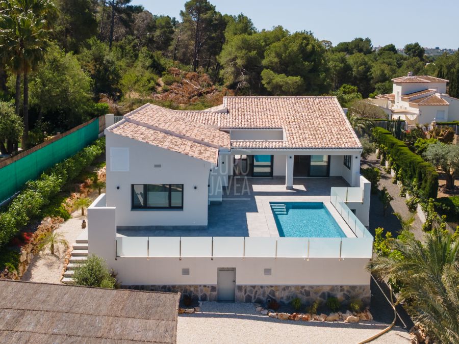 Villa Paros de plain-pied en construction avec vue dégagée sur le Montgó