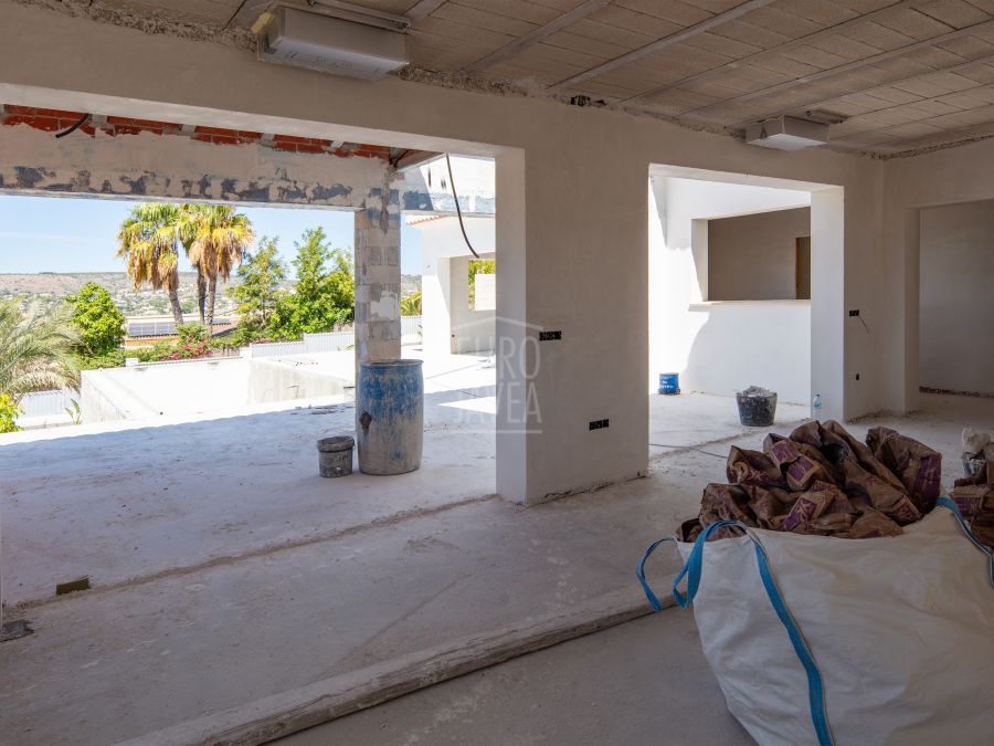 Villa Paros de plain-pied en construction avec vue dégagée sur le Montgó