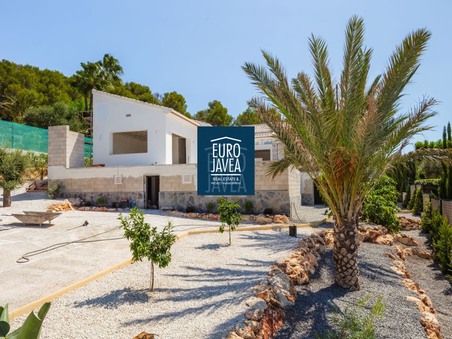 Villa Paros de plain-pied en construction avec vue dégagée sur le Montgó