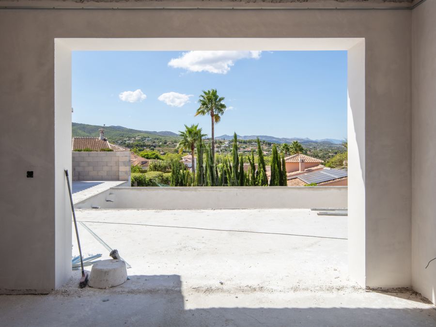 Villa Paros de plain-pied en construction avec vue dégagée sur le Montgó