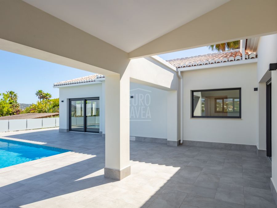 Villa Paros de plain-pied en construction avec vue dégagée sur le Montgó