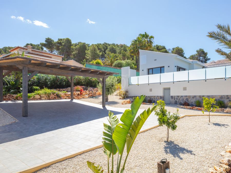 Villa Paros de plain-pied en construction avec vue dégagée sur le Montgó