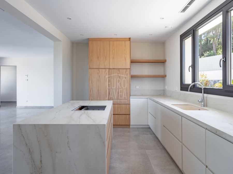 Villa Paros de plain-pied en construction avec vue dégagée sur le Montgó