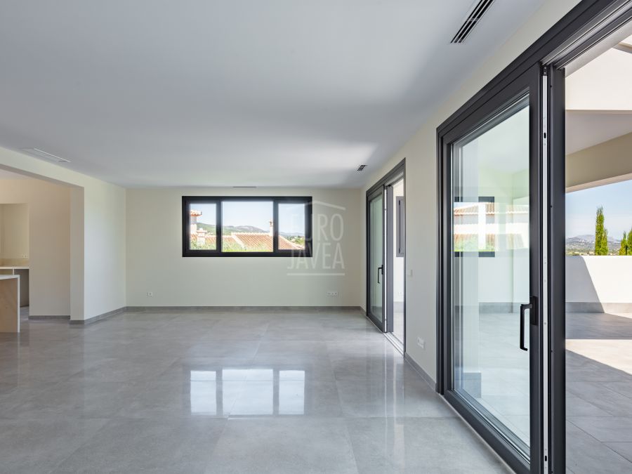 Villa Paros de plain-pied en construction avec vue dégagée sur le Montgó