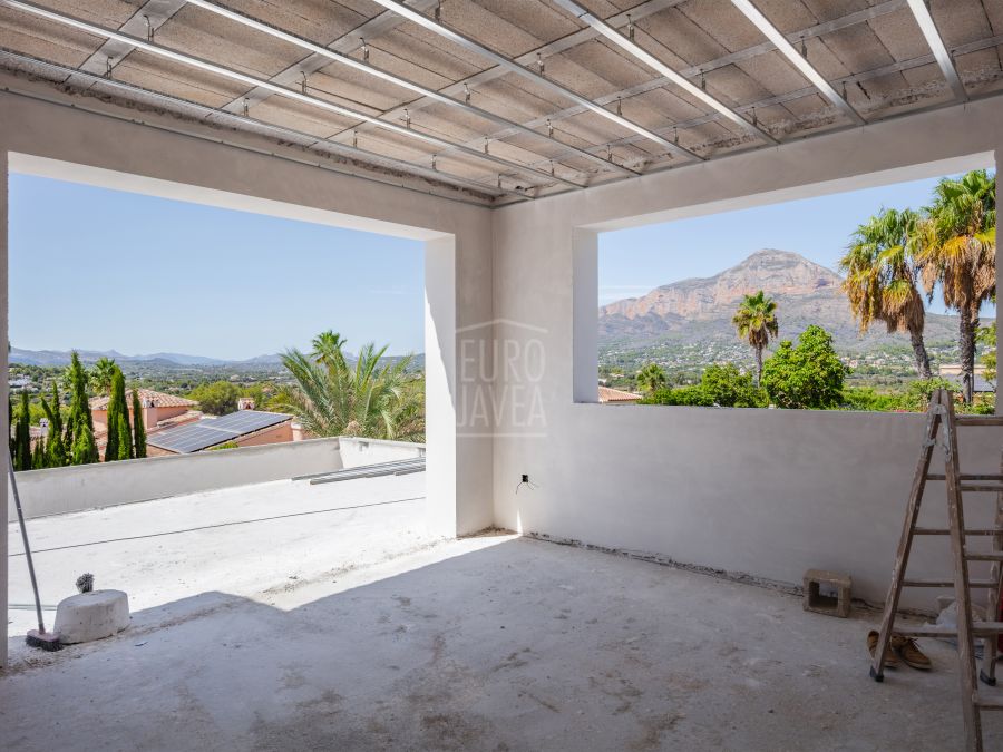 Villa Paros de plain-pied en construction avec vue dégagée sur le Montgó