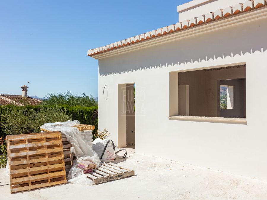 Villa Paros de plain-pied en construction avec vue dégagée sur le Montgó