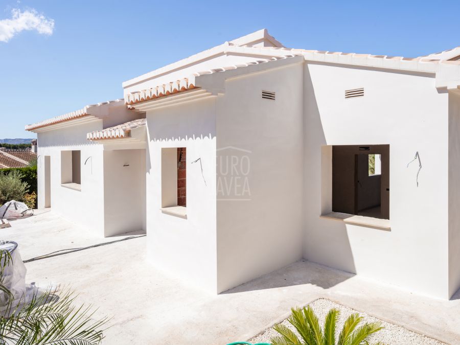Villa Paros de plain-pied en construction avec vue dégagée sur le Montgó