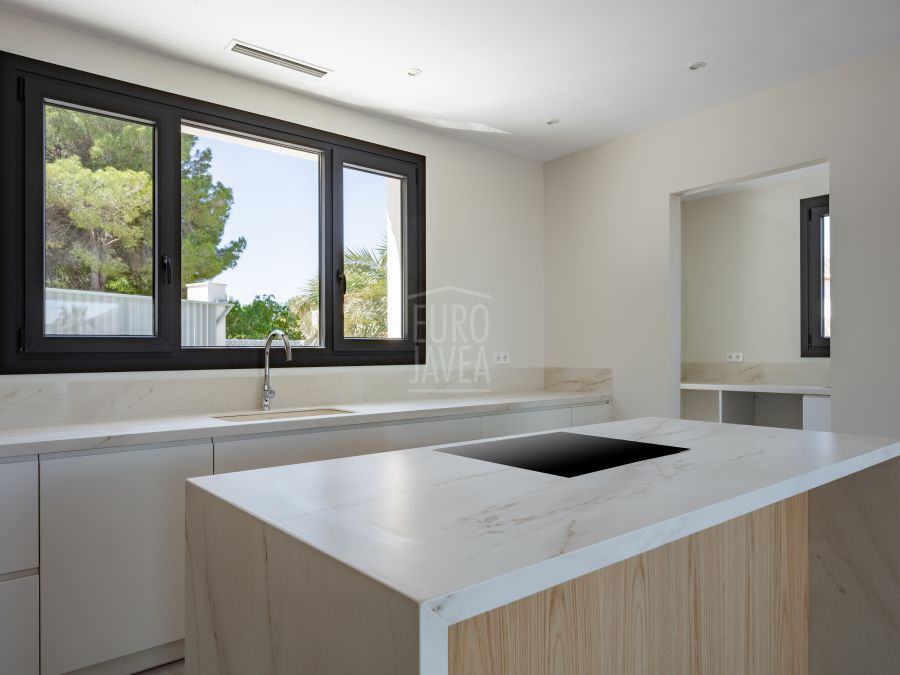 Villa Paros de plain-pied en construction avec vue dégagée sur le Montgó