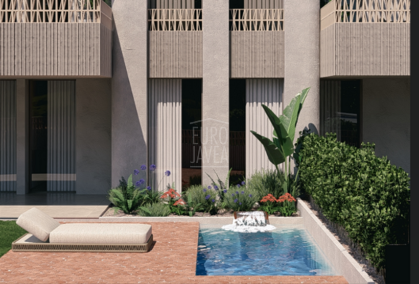Stunning triplex townhouse with garden and private pool in Residencial Blooming Village Jávea