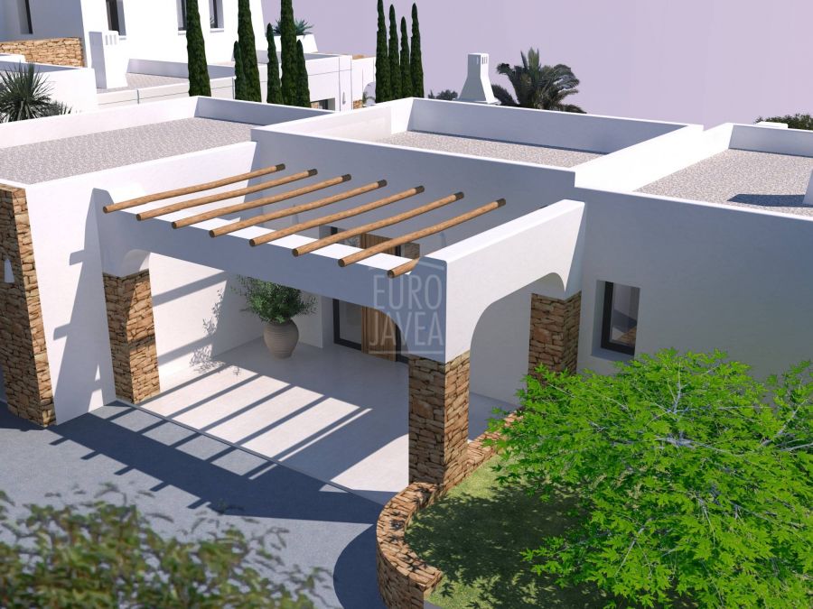 Luxueux complexe de villas de style ibicenco, à quelques pas de la mer à Moraira