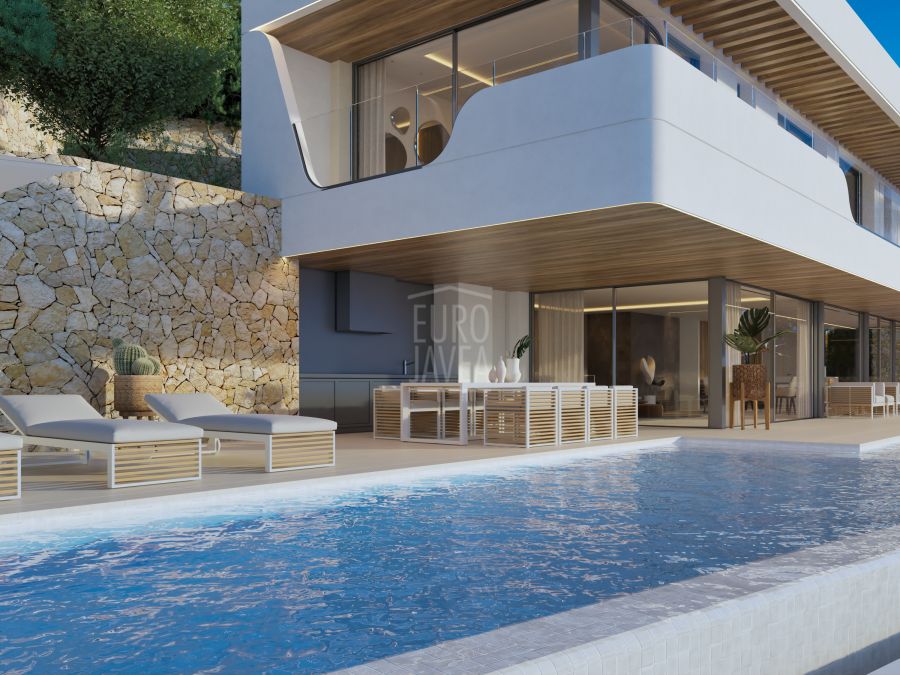 Projet de villa à vendre dans le quartier Benimeit de Moraira avec des vues spectaculaires sur la mer