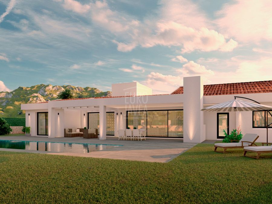 Moderne villa in aanbouw te koop in het Montgó-gebied. Oriëntatie op het zuiden.