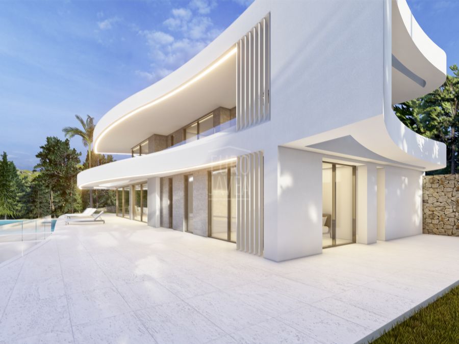 Projet de villa de luxe à vendre à Jávea dans l'urbanisation Monte Olimpo avec vue panoramique sur la mer