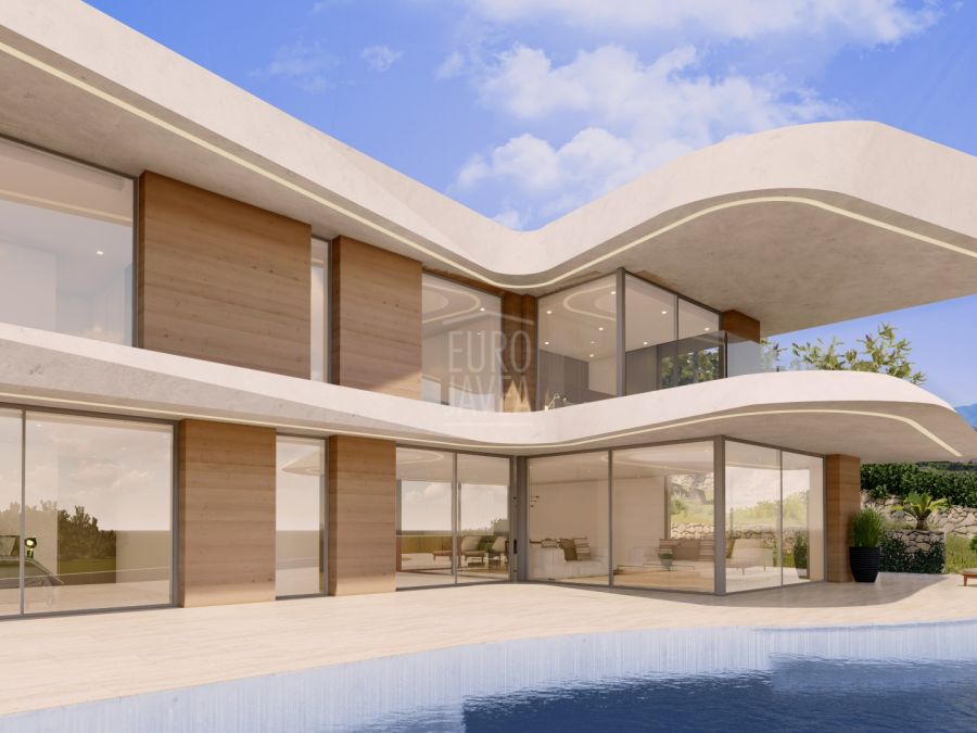 Project to build Luxury villa for sale in the Residential Monte Olimpo in Jávea with panoramic mountain and sea views.