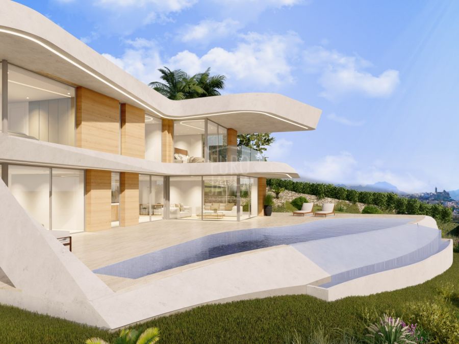 Project to build Luxury villa for sale in the Residential Monte Olimpo in Jávea with panoramic mountain and sea views.