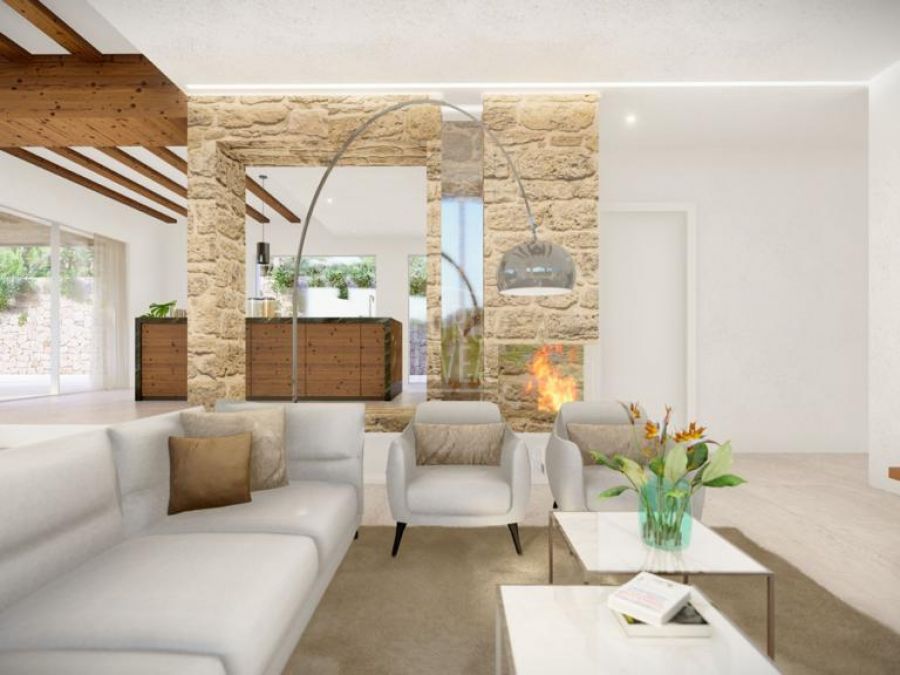 Villa die momenteel wordt gerenoveerd in mediterrane stijl te koop in Javea