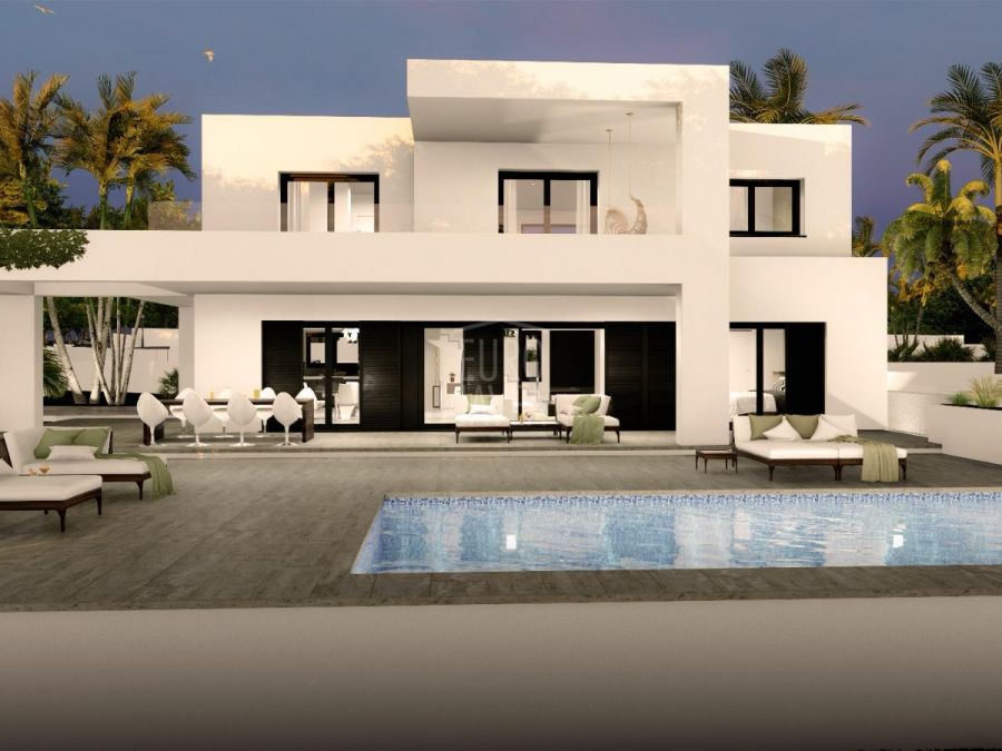 Luxurious villa under construction in the Piver area of Jávea, with views of the Montgó and the sea