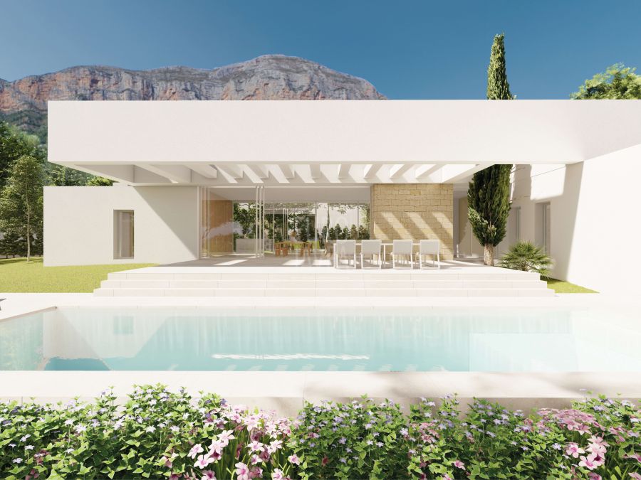 Villa under construction in the quiet area of Montgó Valls in Jávea, with open views