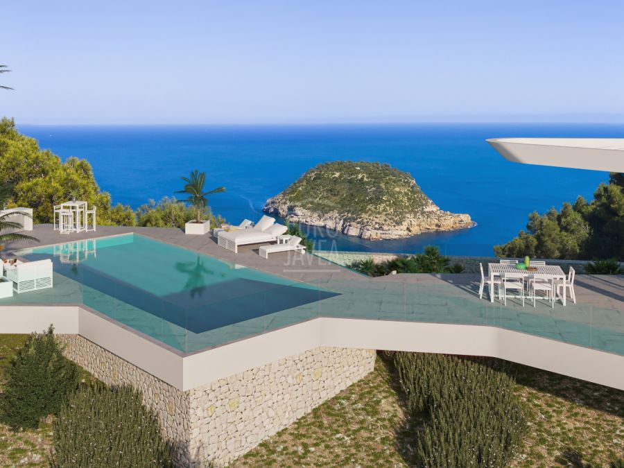 Single-family villa project in the Portichol area in Jávea, with stunning views of the sea and the island of Portichol