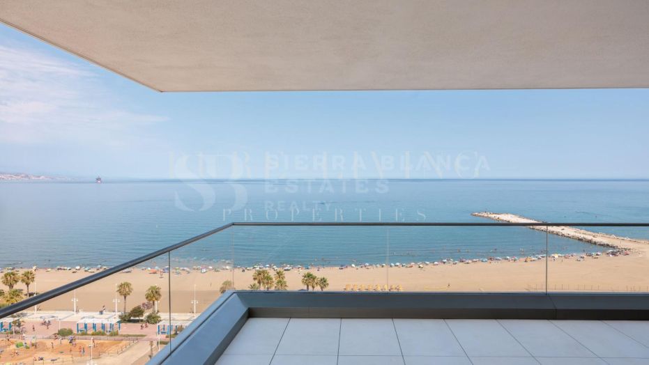 Luxe appartement aan het strand te huur in Málaga Tower – met uitzicht op zee.