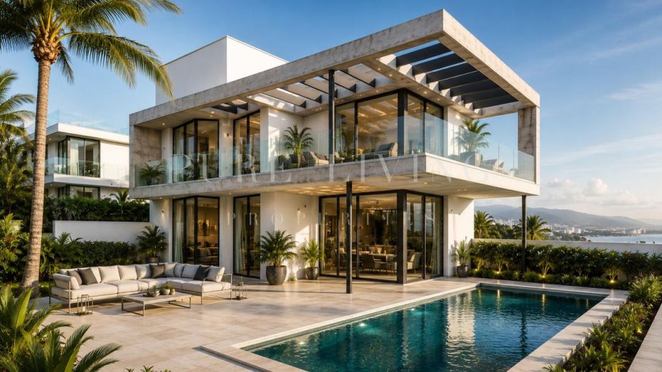 Gloednieuwe eigentijdse villa met 4 slaapkamers, panoramisch zeezicht & privézwembad in Nueva Andalucia