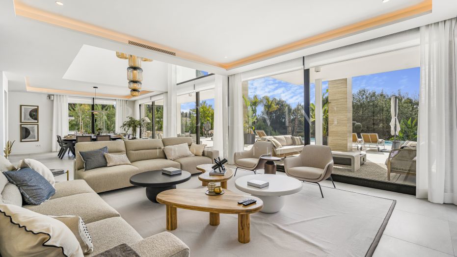 Nouvelle villa de luxe contemporaine sur la Golden Mile de Marbella – Vues panoramiques, piscine privée et exclusivité.
