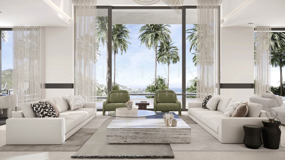 Spectaculaire villa moderne de construction récente avec six chambres et vue sur la mer.