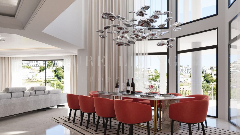 Prachtige frontline golf villa met zeezicht in Los Flamingos Golf