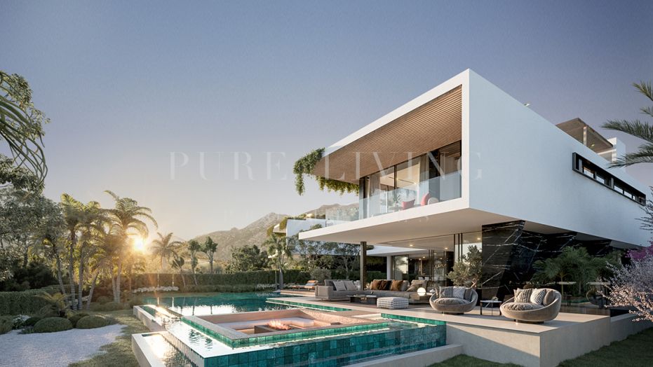 Exclusieve luxe villa met moderne architectuur en panoramisch uitzicht op zee en bergen - Camojan Collection.